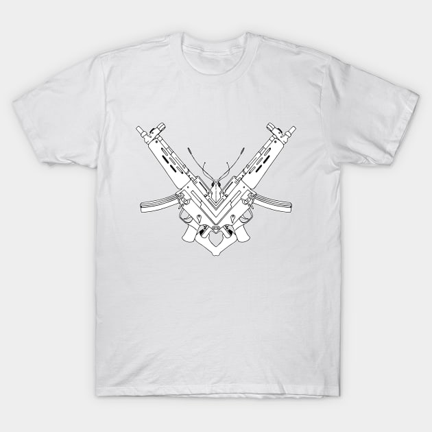 MP5 Butterfly Submachine T-Shirt by euglenii